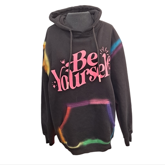 Jeffree Star Fashion Be Yourself Hoodie Size Small Black / Rainbow - Picture 1 of 10